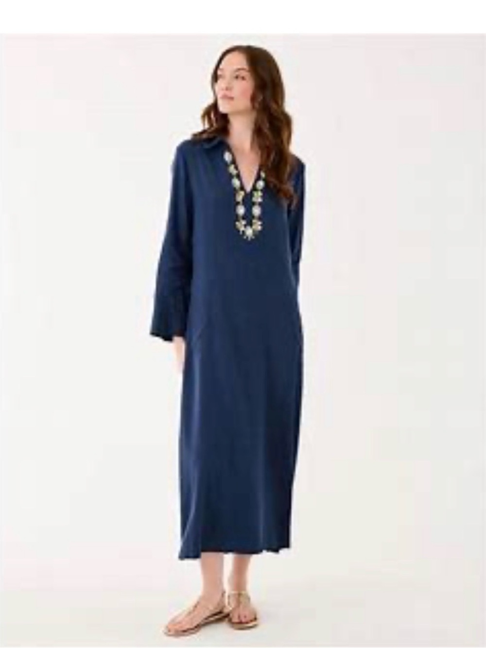Lilly Pulitzer Navy Maxi with Gold Jewel Embellished Neck